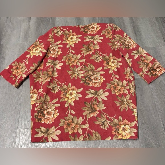 Lady Carol Petites Vintage Floral Boho Open Front Jacket 3/4 Sleeve Women’s - Picture 2 of 8